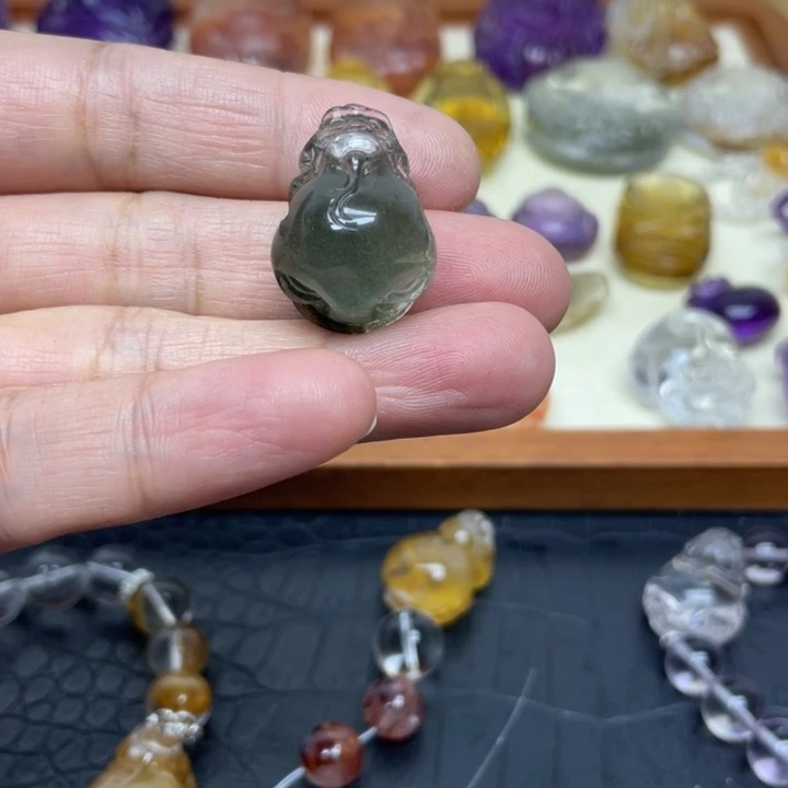 银S925镶嵌颈饰绿水晶绿幽灵貔貅
