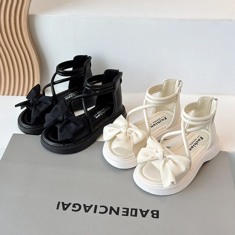 女童凉鞋公主2025新款夏季夏款结爆款中大童时尚软底罗马高帮