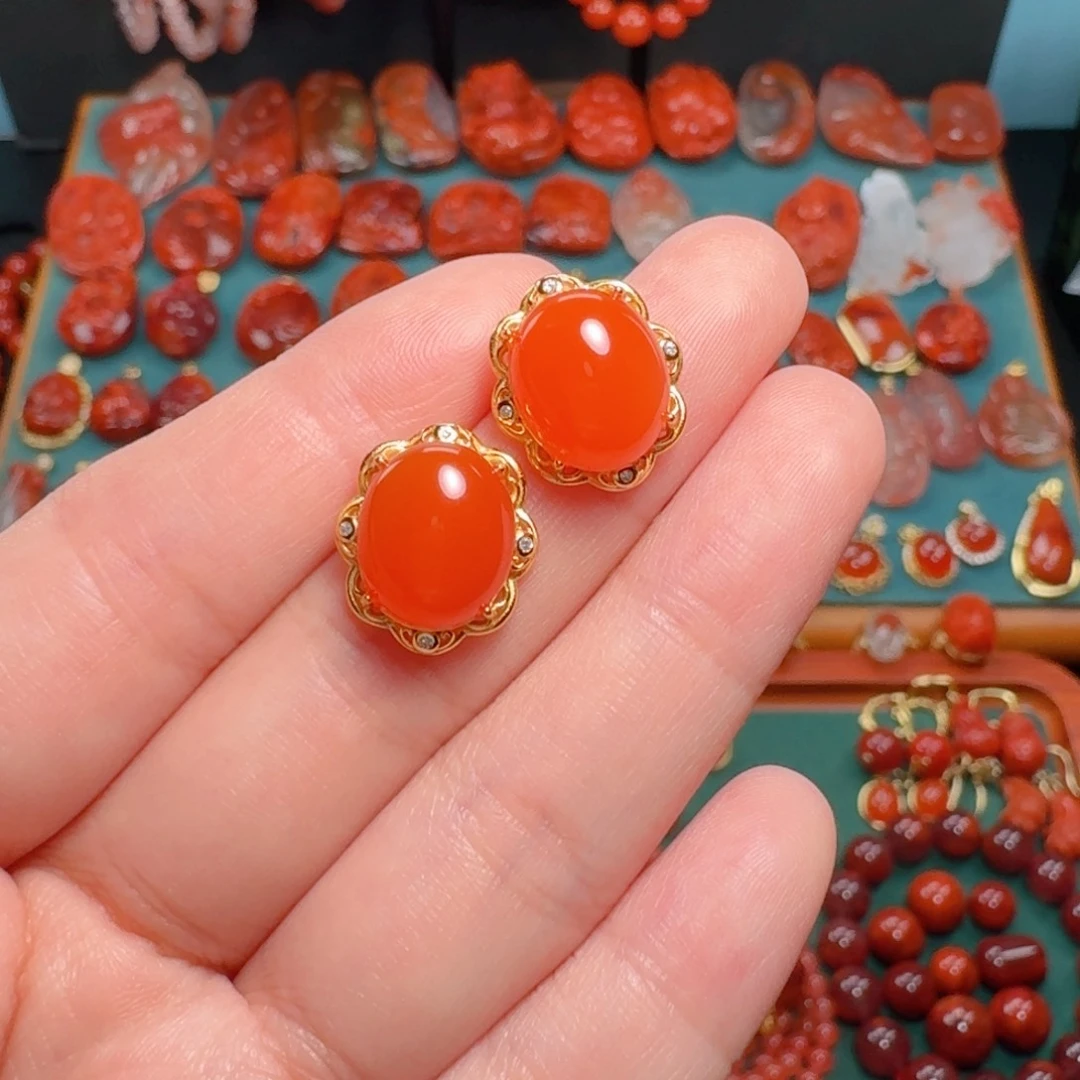 南红玛瑙南红银S925镶嵌