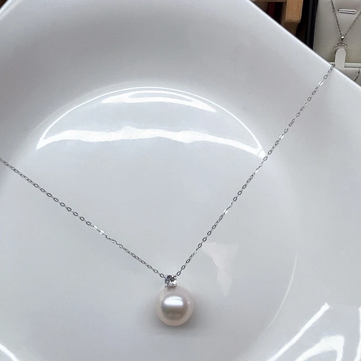 小***.淡水珍珠银S925镶嵌颈饰