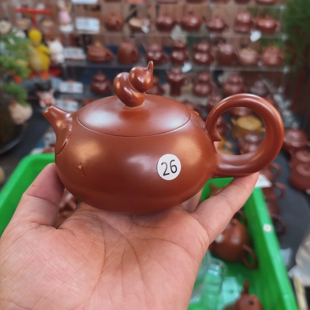 六****茶壶朱泥朱泥茶壶微瑕190C