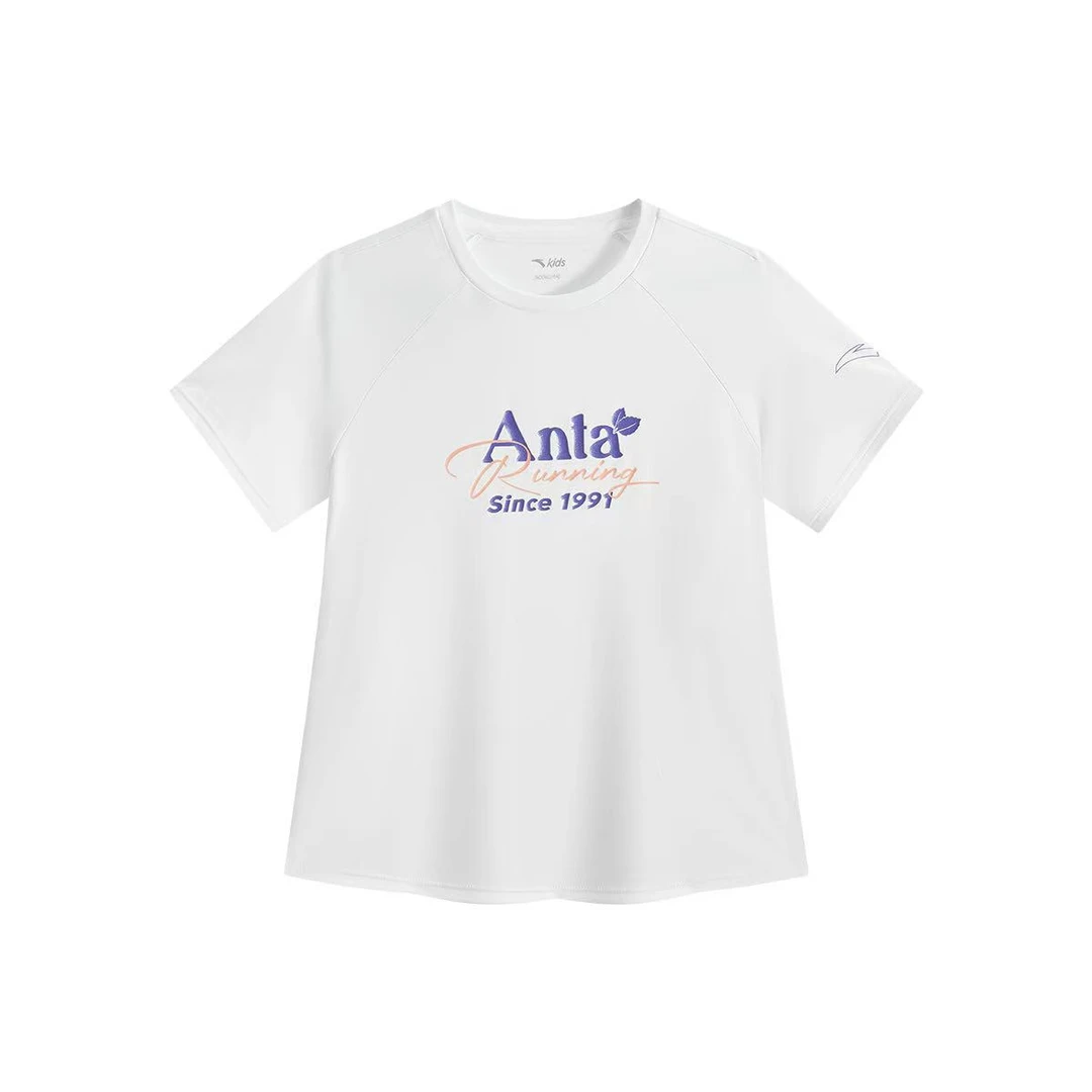 安踏儿童T女童短袖T恤衫2025夏季新款纯棉短t半袖A62525106