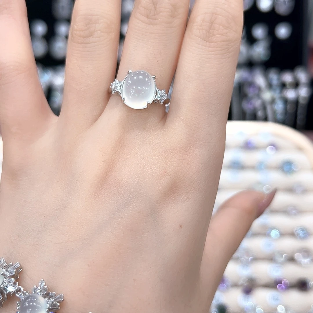 B***y蛇纹石玉银S925镶嵌戒指