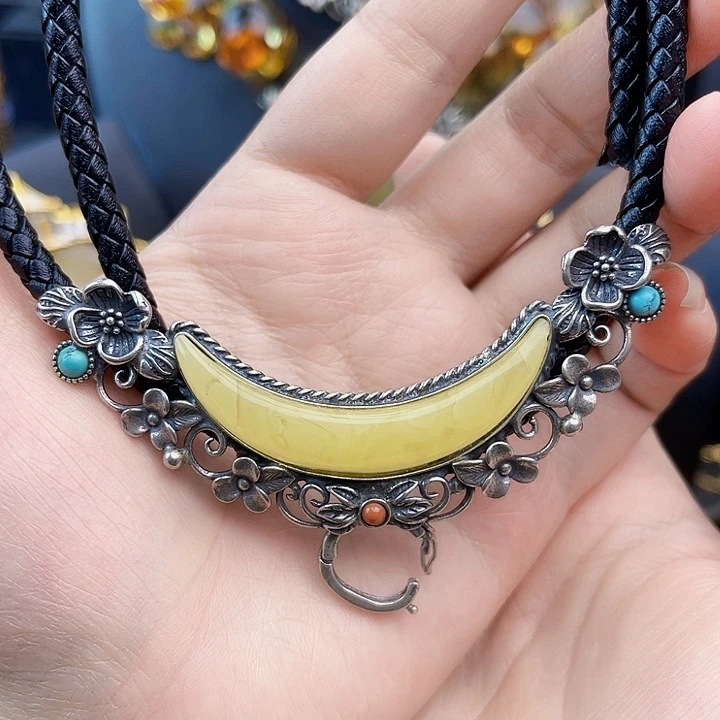 琥珀银S925镶嵌裸石