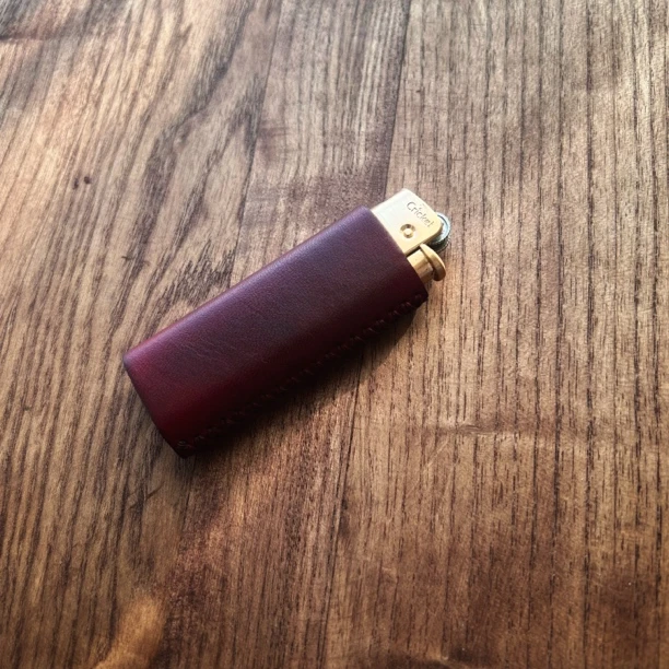 复古草蜢金属防风打火机皮套Cricket 真皮头层牛皮保护套手工缝制