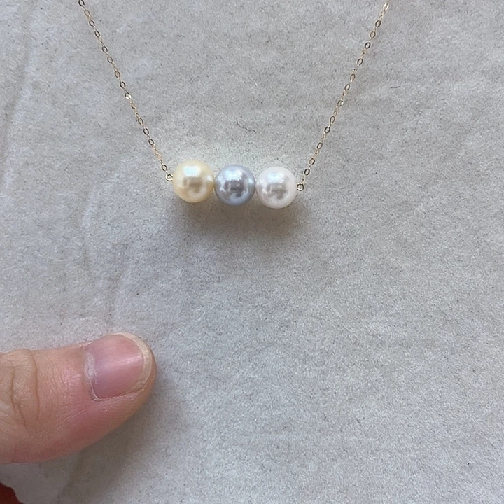 颈饰海水珍珠18K金镶嵌