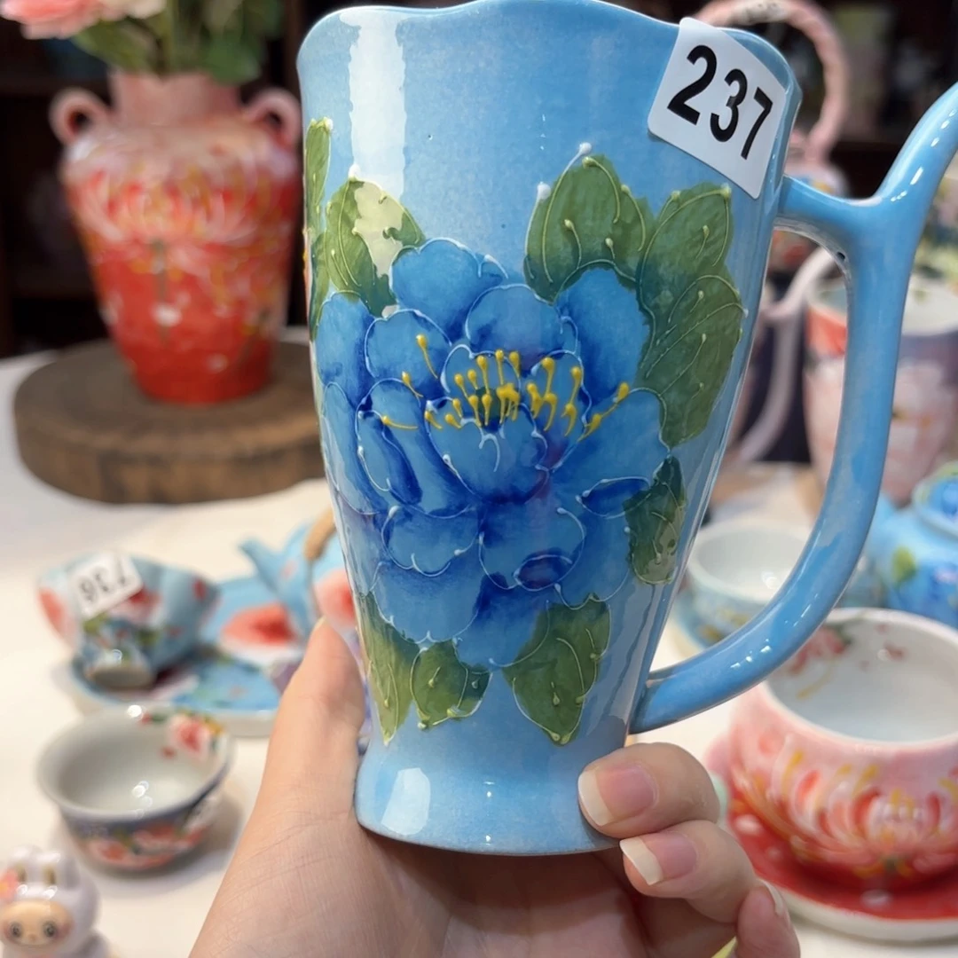 景德镇手绘高温釉下彩陶瓷茶具