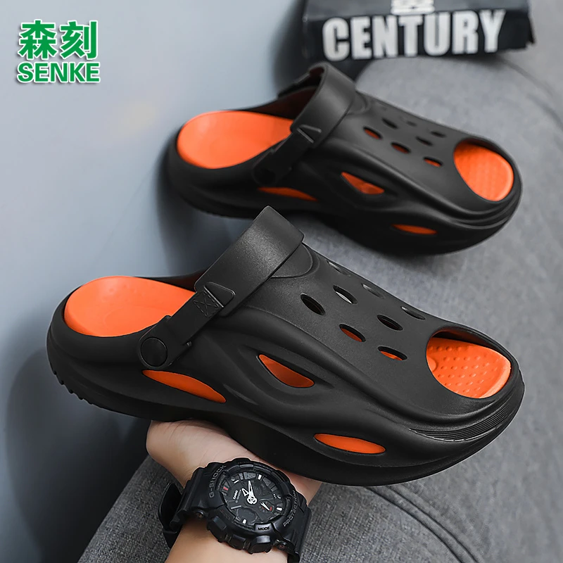 森刻2025夏季新款时尚潮拖情侣同款轻便柔软防滑耐磨户外一字拖鞋