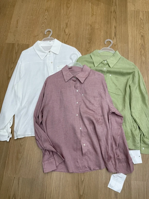 韩系棉麻休闲衬衫