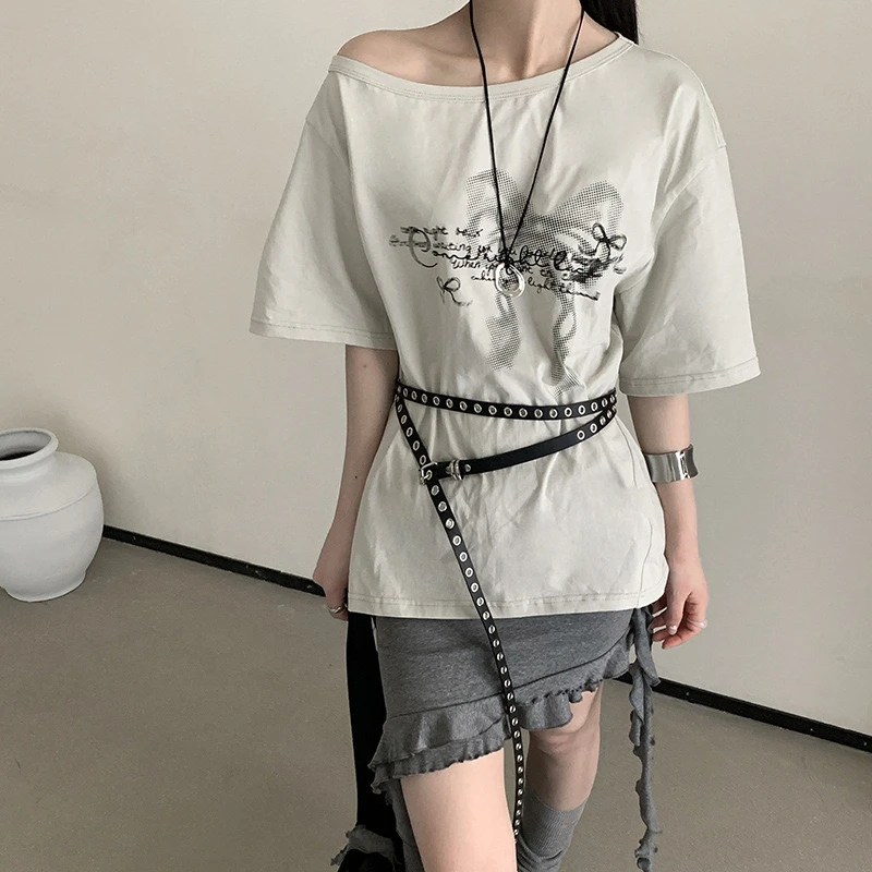 韩货-【rei同款-蝴蝶结T～】放惊喜‘初夏休闲慵懒通勤小众T恤/4063