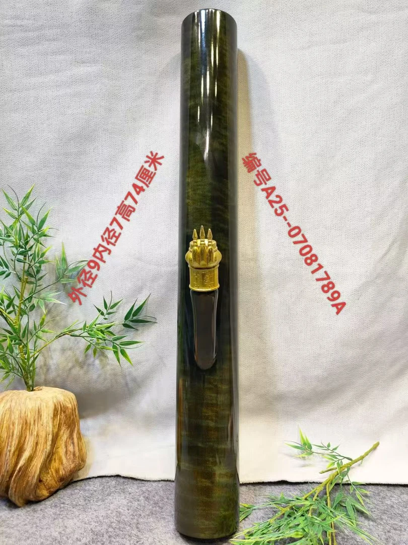 1789号缅甸金丝楠木水咽筒整体无拼接风干老料不易开裂变形