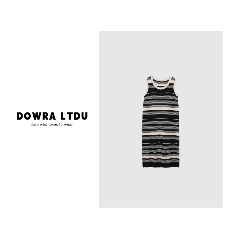 朵拉【】夏季款圆领镂空纯色百搭休闲连衣裙 QDD-9506