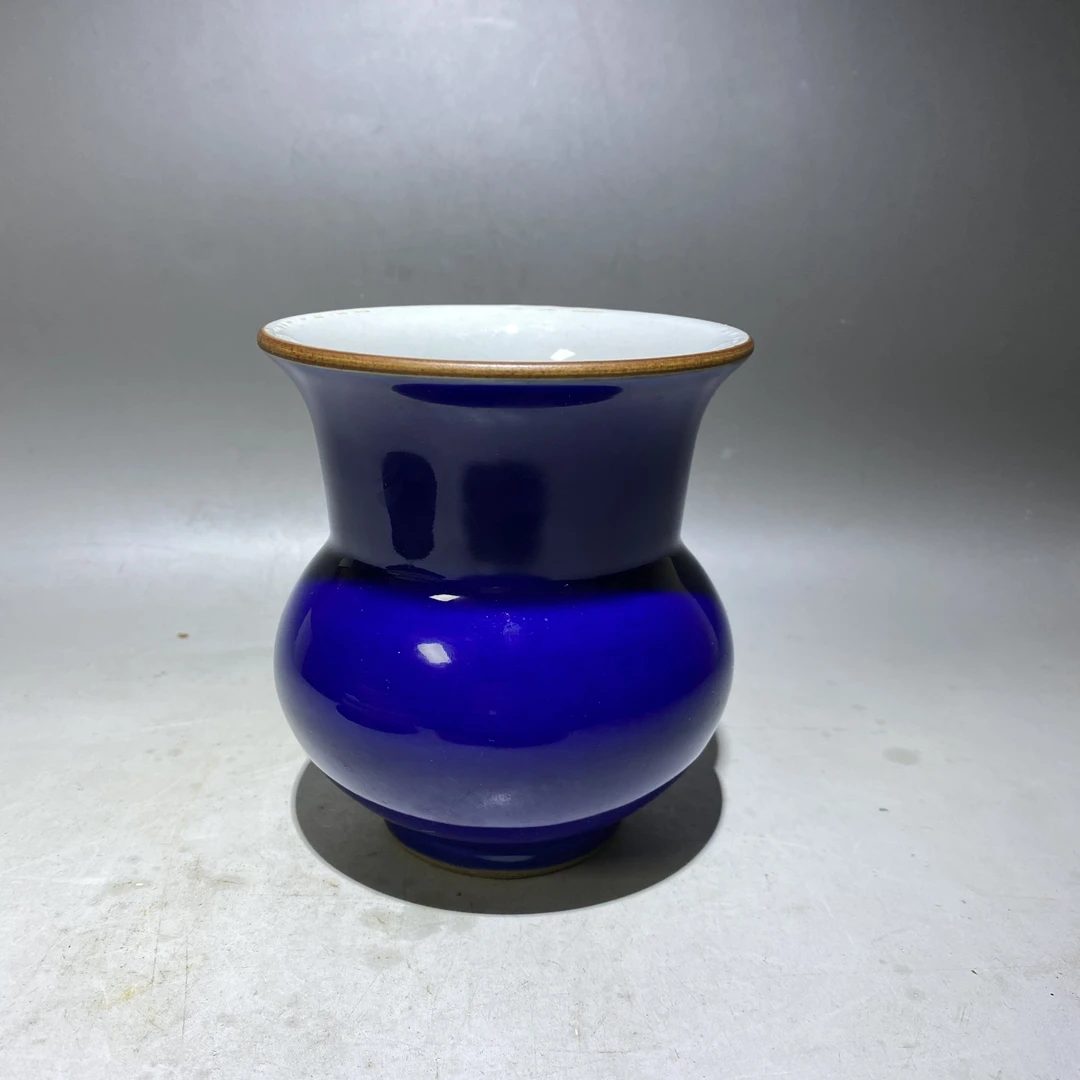 霁蓝釉渣斗#802#摆件