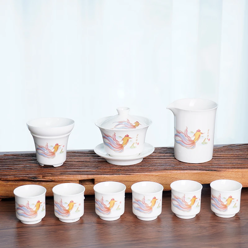 【福利价】金玉满堂盖碗茶具套装  安全泡沫包装