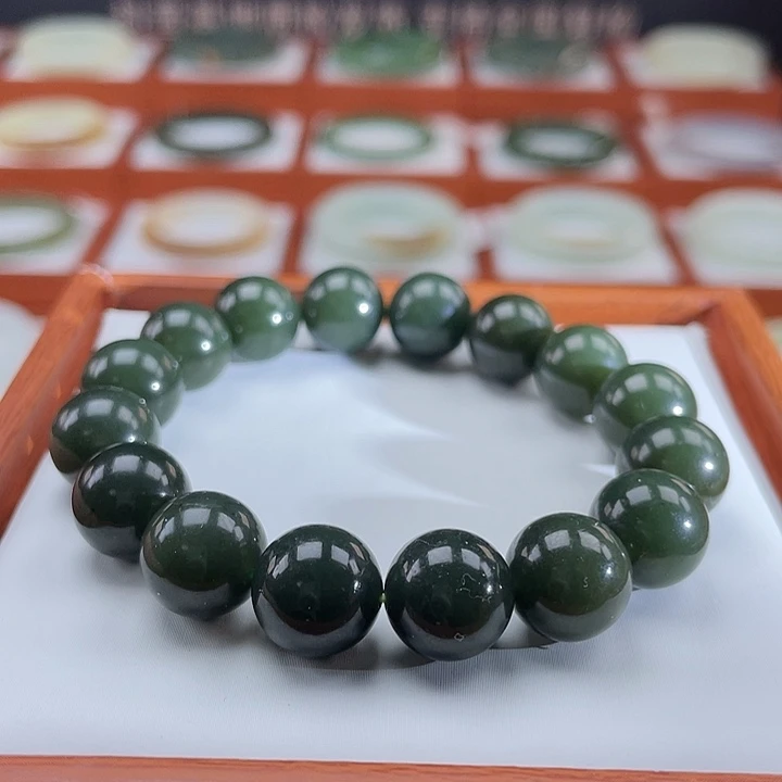 和田玉手链未镶嵌沙枣青