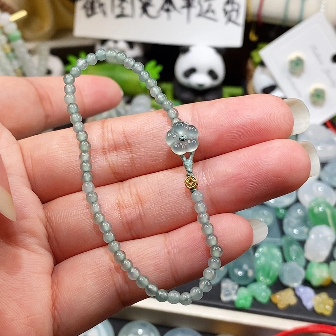 翡翠未镶嵌颈饰小花手链15