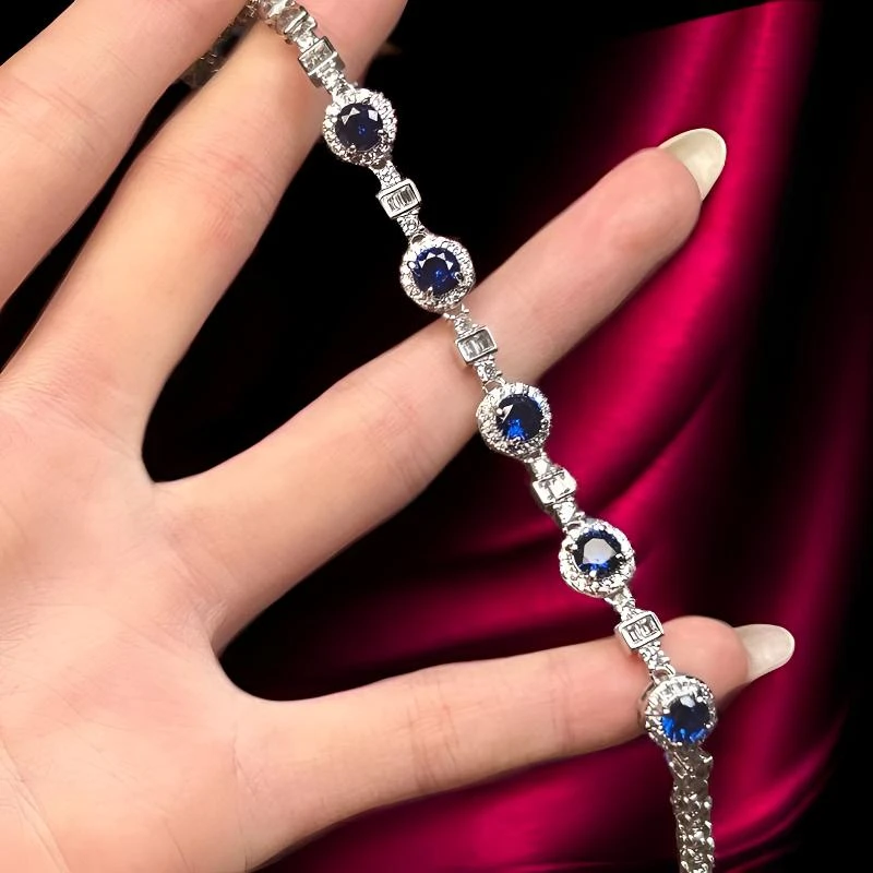 瑾萱高订名饰265-轻奢培育尖晶石精切合金手链