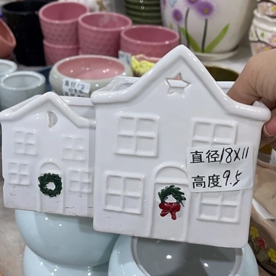 多肉绿植陶瓷花盆9.9包邮，有孔