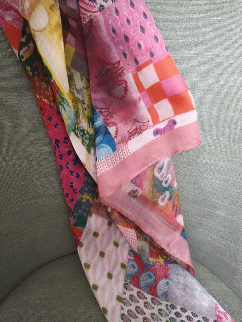 【粉黛】夏薄款中方巾棉柔68*68柔软