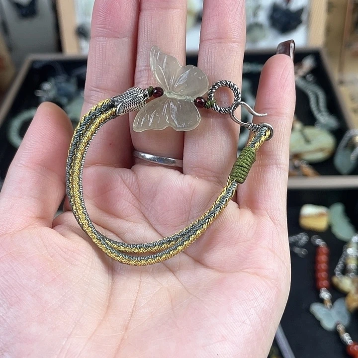 蛇纹石玉合金颈饰