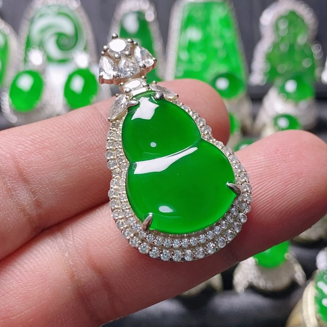 翡翠银S925镶嵌颈饰