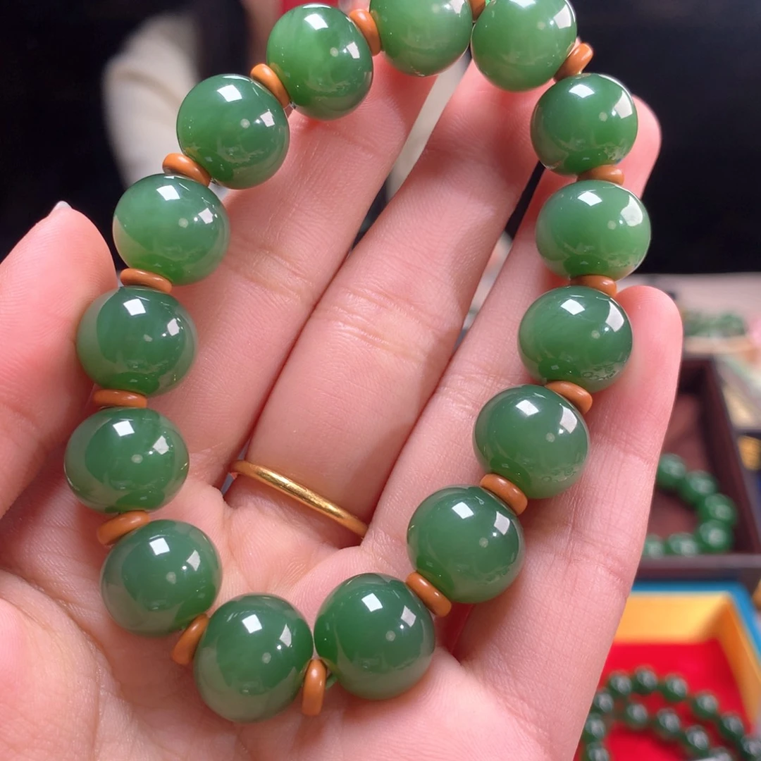 和田玉（碧玉）手链未镶嵌
