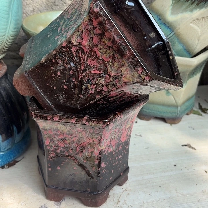 红陶彩两个口径18高度16