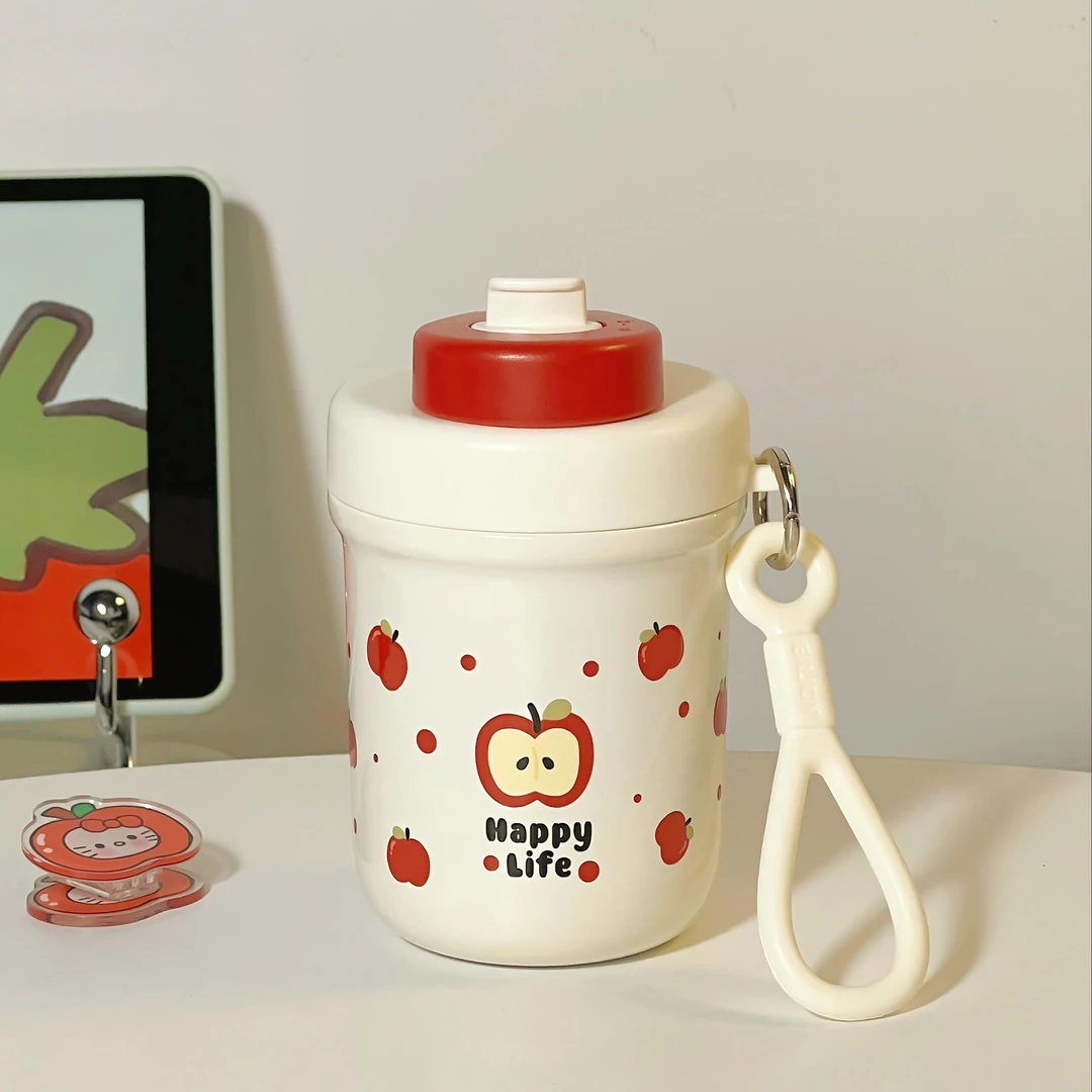 可爱小巧保温杯带吸管2025新款女生高颜值水杯316不锈钢杯子手提