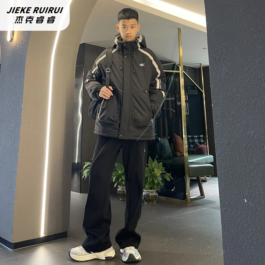 【童】冬季新款户外棉服外套连帽中大童亲子装休闲夹棉潮酷杰克睿睿
