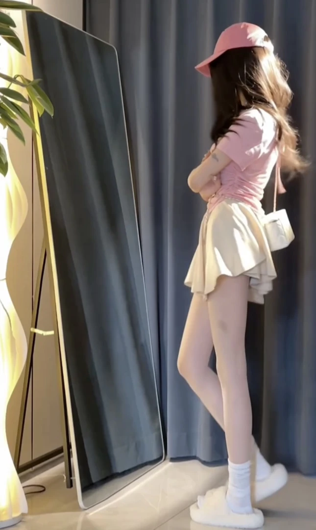 纯欲天菜 夏季新款性感显胸挖肩抽绳短款t恤女高腰半身裙裤两件套