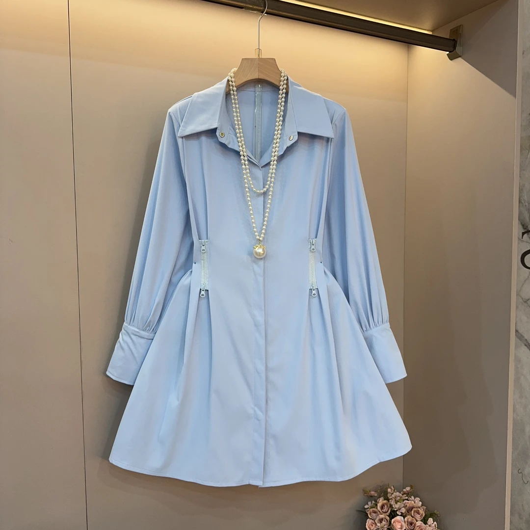 2025春季装时尚收腰连衣裙新款设计感小众气质风大码女装胖MM