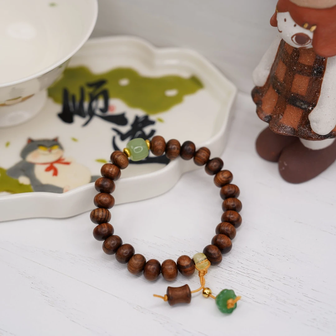 戌木.黑花梨算盘珠手串单圈