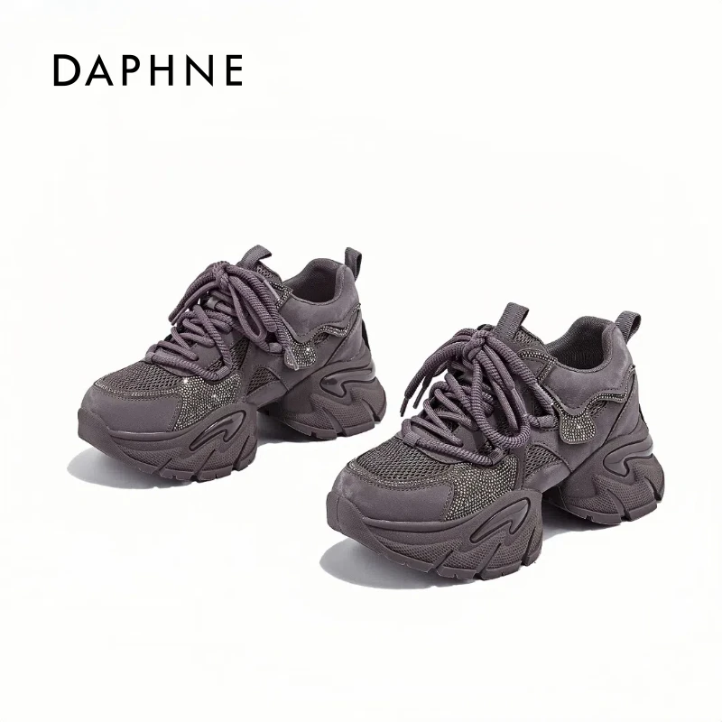达芙妮2026秋季新款时尚休闲潮流松糕老爹鞋复古透气网面运动鞋L
