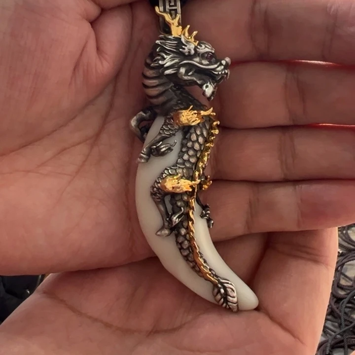 银S925镀金镶嵌和田玉挂件