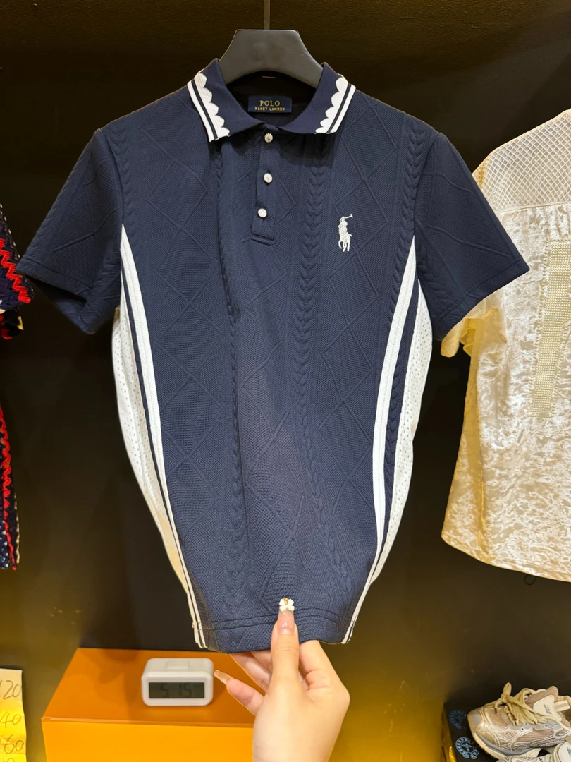 【七七】2025年夏季新款时尚潮流百搭薄款男士短款poloT恤短袖 P046