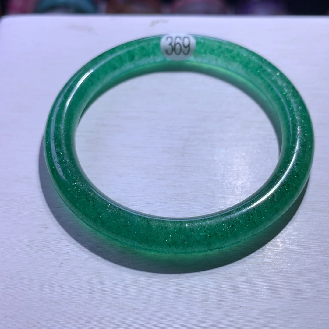 手镯银S925镶嵌水晶蓝绿草莓晶53.3圈369