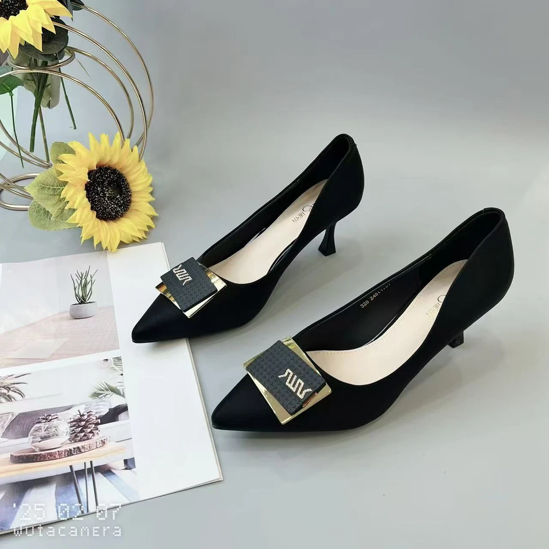 328 新款法式小跟气质高跟鞋女细跟尖头百搭单鞋