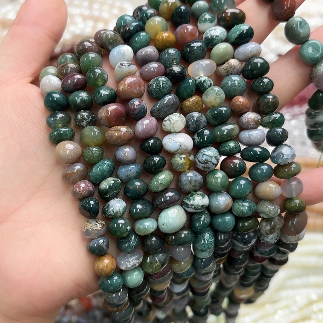 玛瑙/玉髓未镶嵌珠宝半成品卡十印度玛糖豆一条