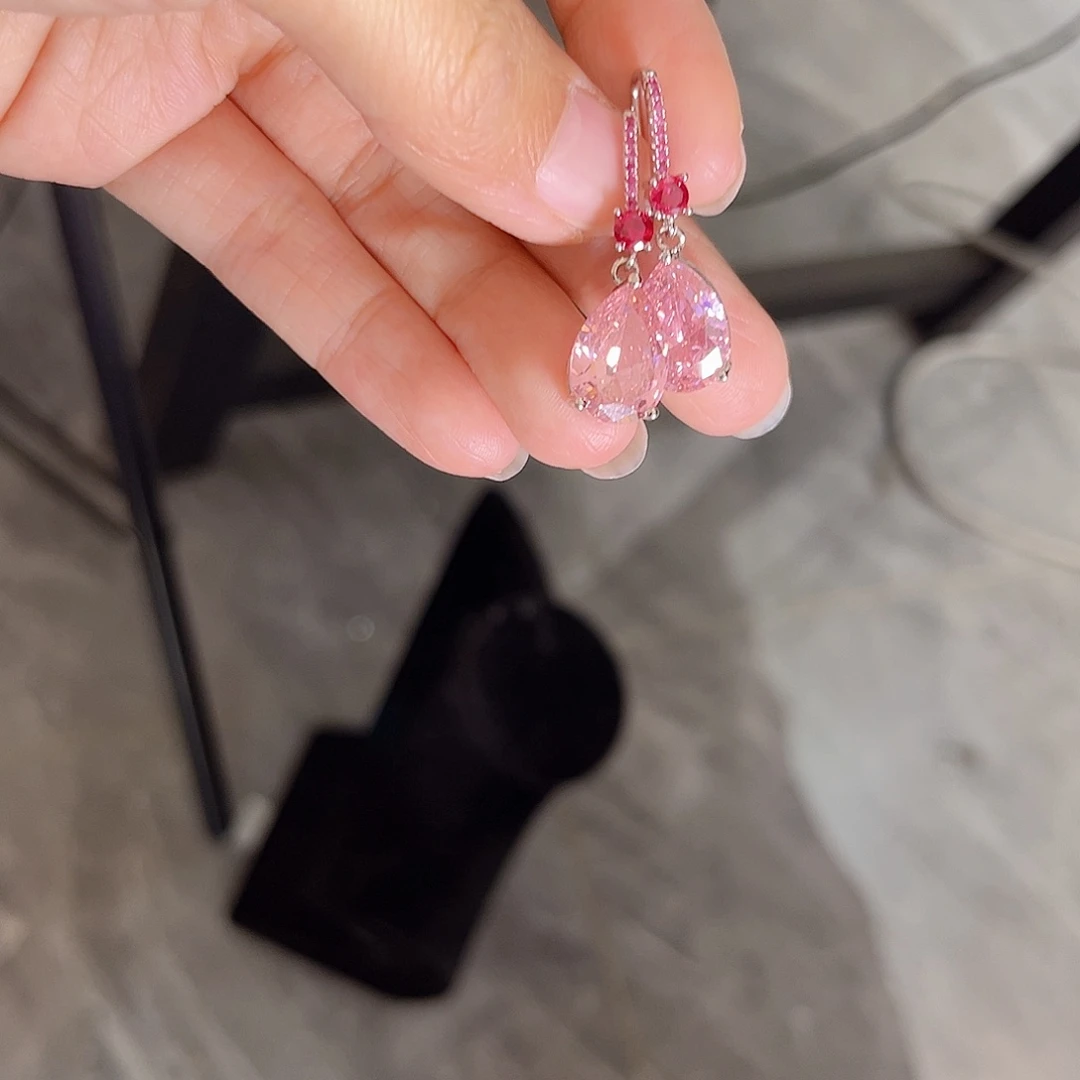 耳饰蓝宝石银S925镶嵌