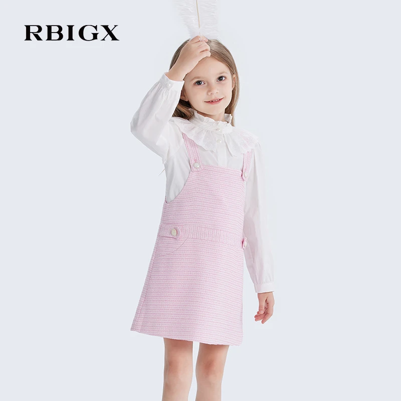 RBIGX瑞比克童装2025春季"欧若风"女童连衣裙儿童吊带公主裙