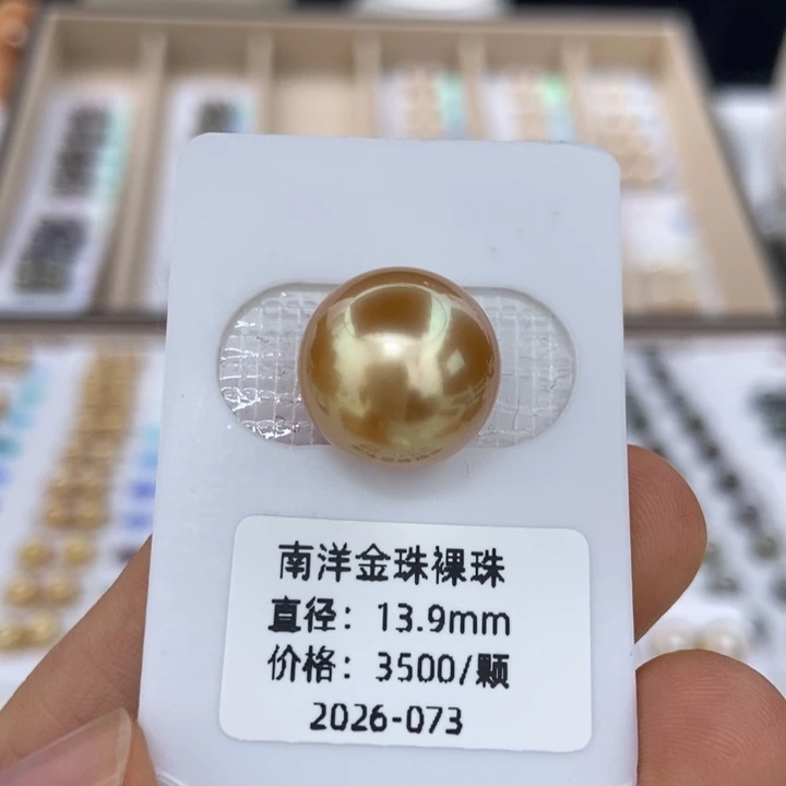 海水珍珠裸珠金珠13.9