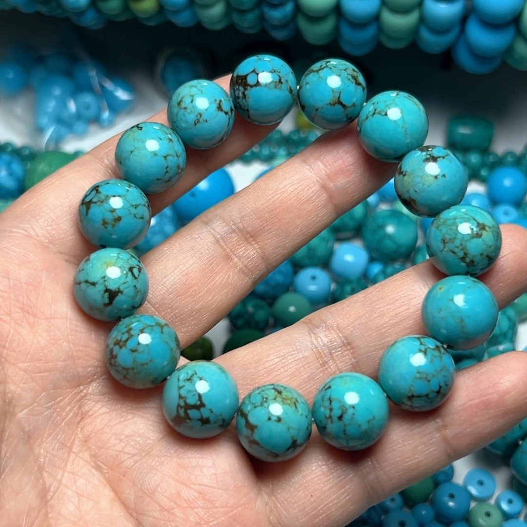 卡14+绿蓝大花珠子手串