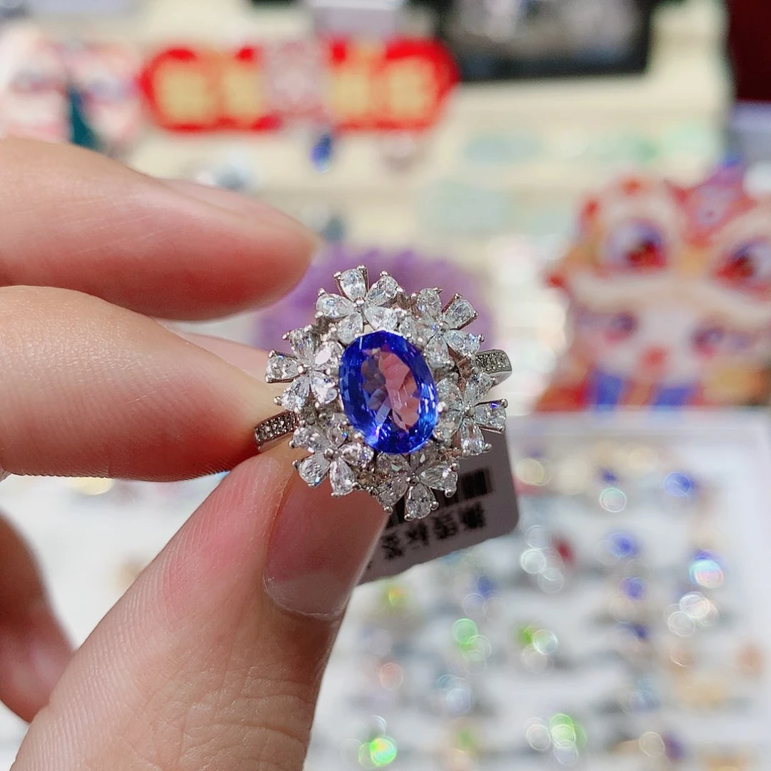 坦桑石戒指银S925镶嵌