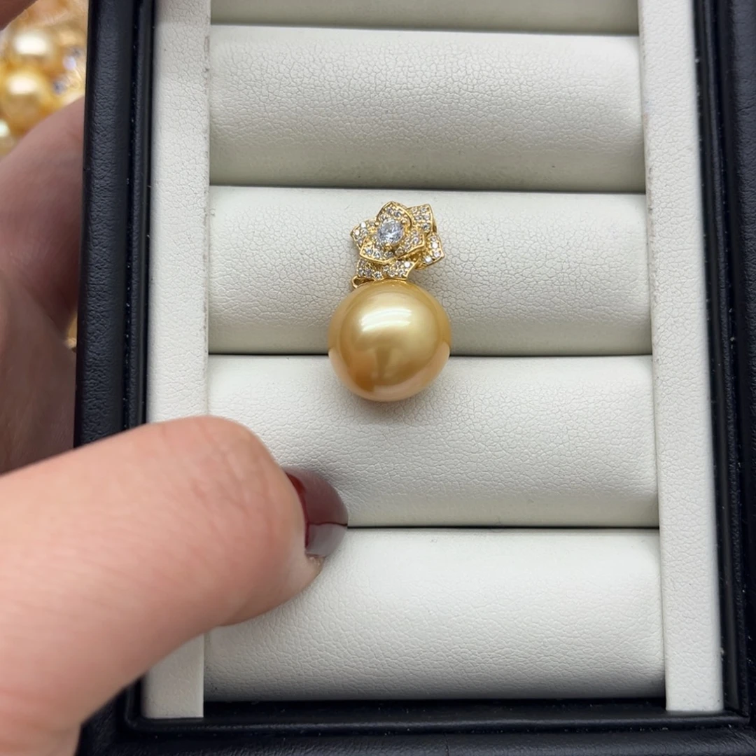 银S925镶嵌吊坠(不含链)海水珍珠