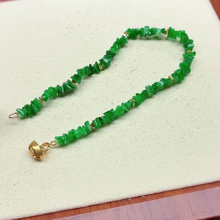 手链翡翠18K金镶嵌天然缅甸翡翠A货