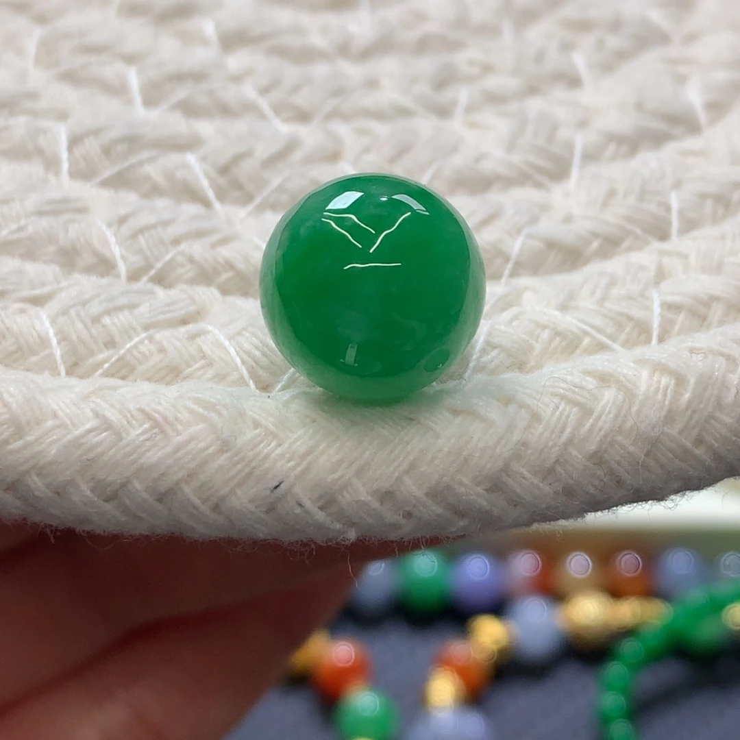 定制翡翠未镶嵌 毛货抛光定制 飘浓阳绿色花 卡12 f 买断