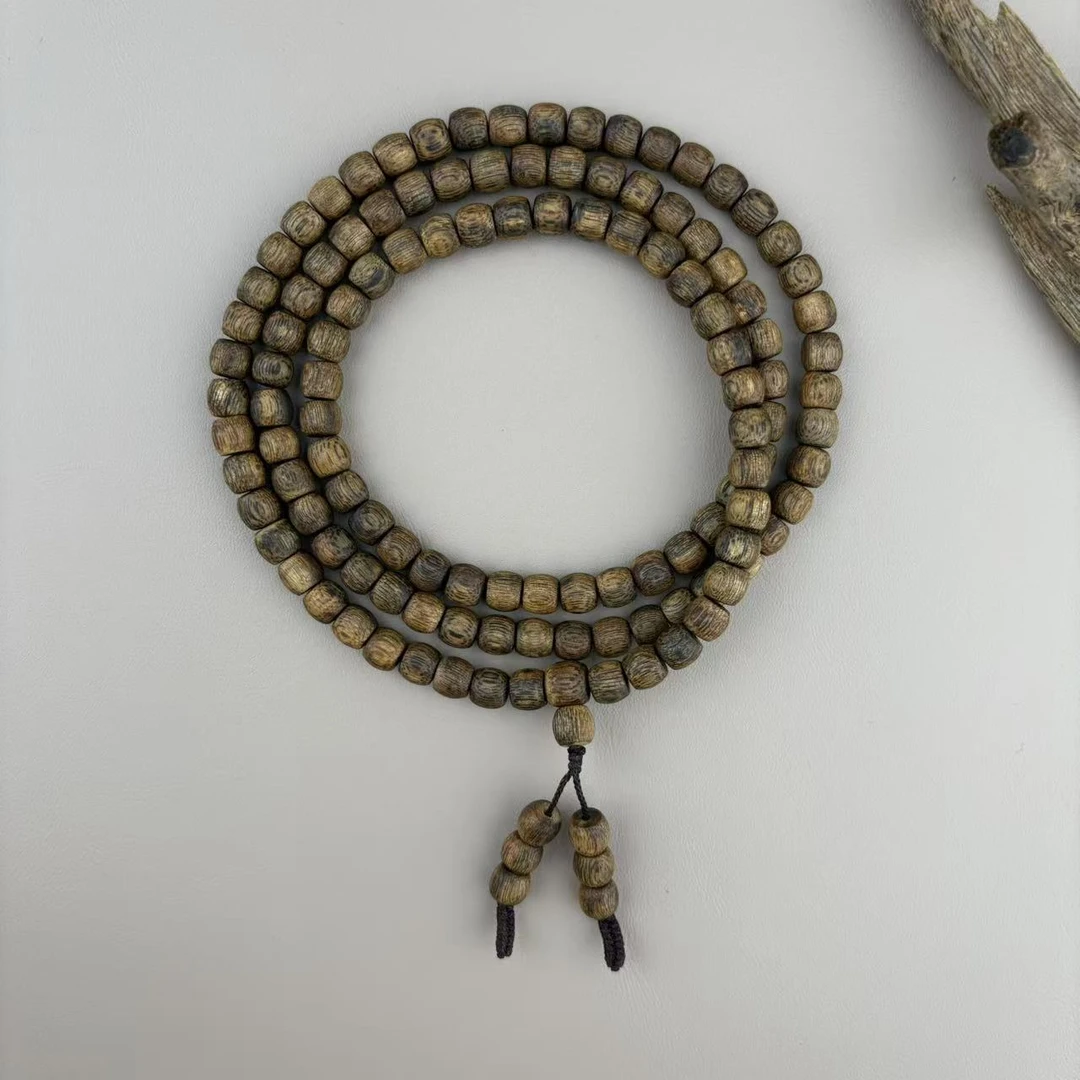 沉香【鹏友专属】乌身棋楠7MM桶珠长串一条 多样性发货（72）