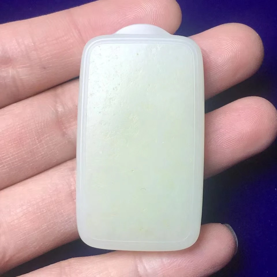 新疆和田玉羊脂白玉平安无事牌