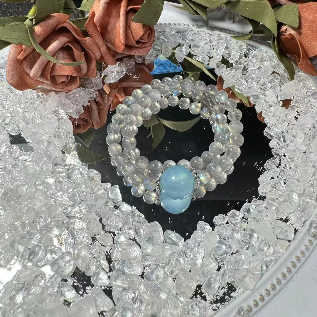 【仟亿珠宝C15-017】天然月光石经典小众仙女颜色微差任发其一