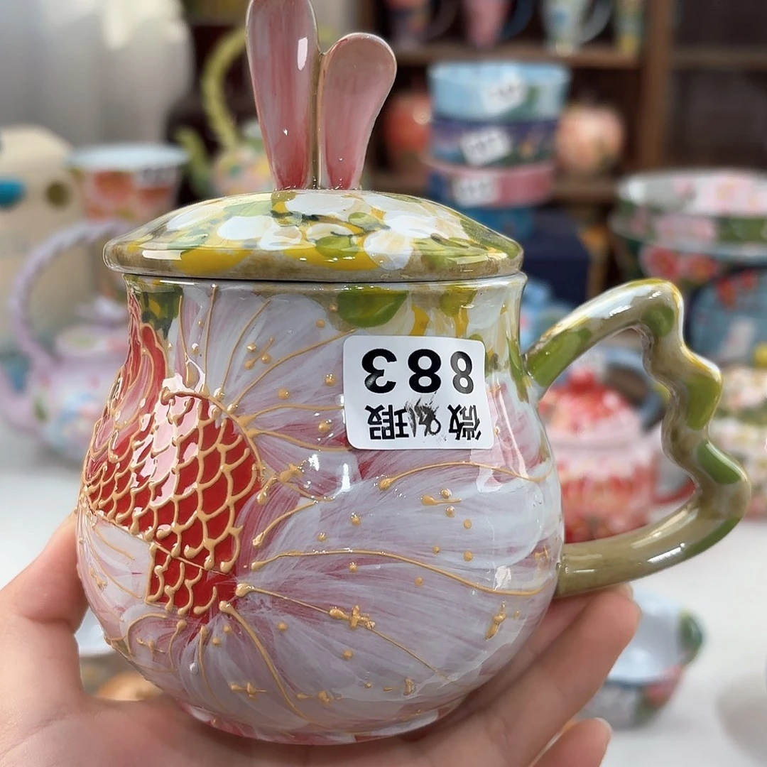 景德镇手绘高温釉下彩陶瓷茶具